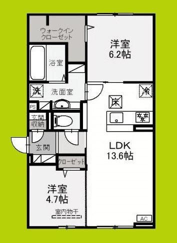 Porte-bonheurの物件間取画像