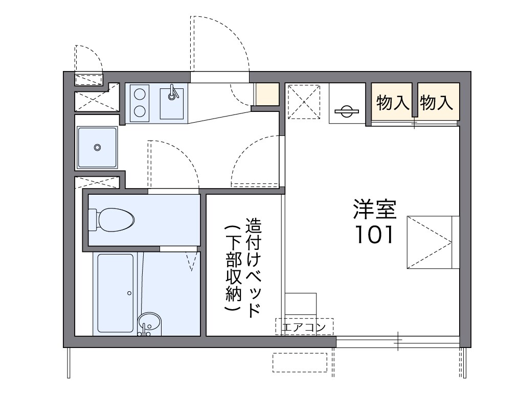 レオパレス板原の物件間取画像