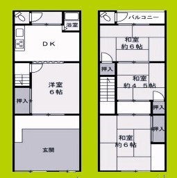 南恩加島貸家の物件間取画像