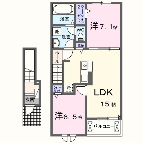 吉見ノ里駅 徒歩4分 2階の物件間取画像