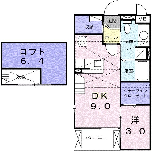 喜志駅 徒歩14分 2階の物件間取画像