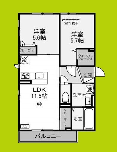 仮称D-ROOM新堂2丁目の物件間取画像