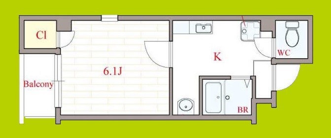 オーキッドコート北堀江の物件間取画像