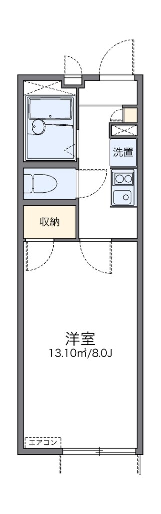 レオパレス三津屋北IIの物件間取画像