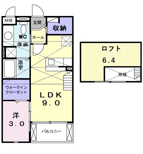 ソレイユ・イーストＡ棟の物件間取画像