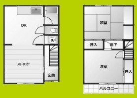 瓜破東貸物件の物件間取画像