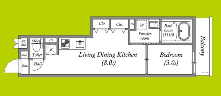 S-MOVE緑橋IIの物件間取画像