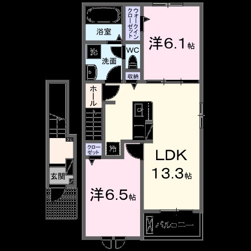 東鴻池町１丁目アパートの物件間取画像