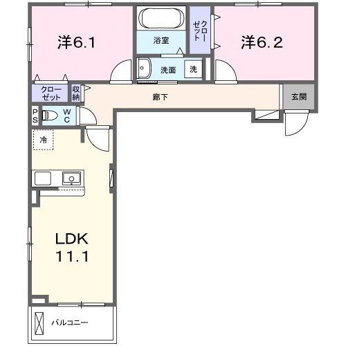 寝屋川市駅 徒歩17分 2階の物件間取画像