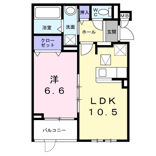 ルピナスＨｏｓｈｉｄａの物件間取画像