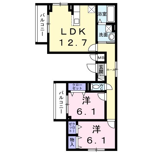 茨木市駅 徒歩10分 2階の物件間取画像