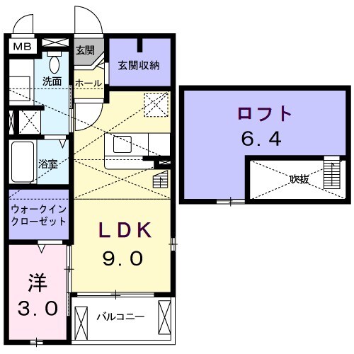 野崎駅 徒歩12分 2階の物件間取画像