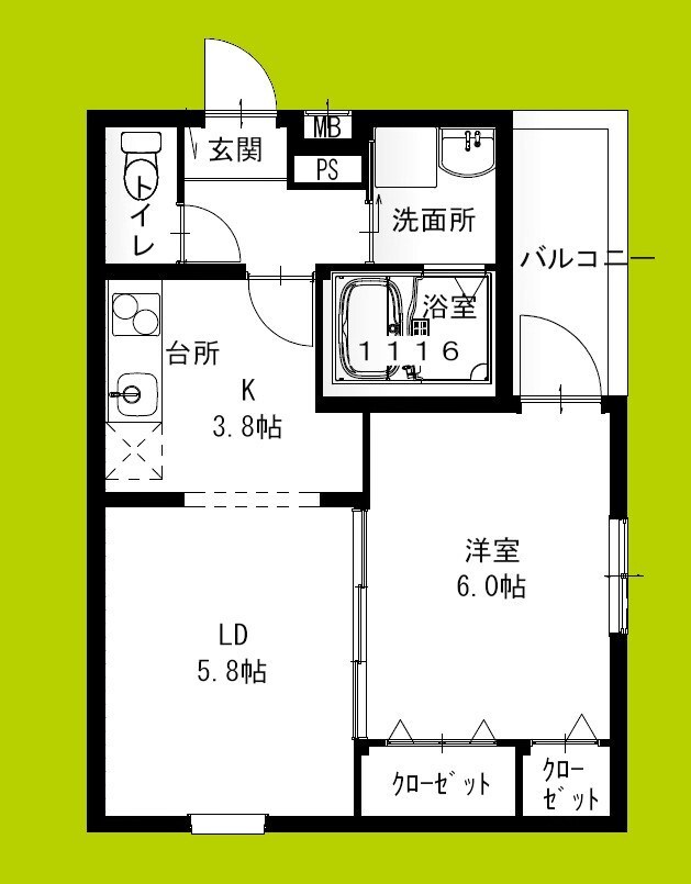 フジパレス西取石II番館の物件間取画像