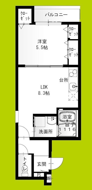 フジパレス西取石III番館の物件間取画像