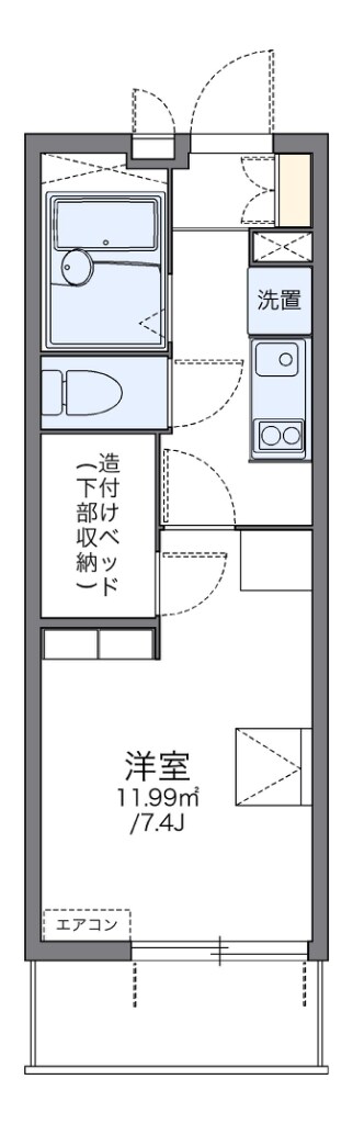 レオパレス鳴尾Ｂの物件間取画像