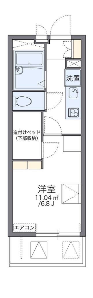 レオパレスプレステージ三津屋IIの物件間取画像