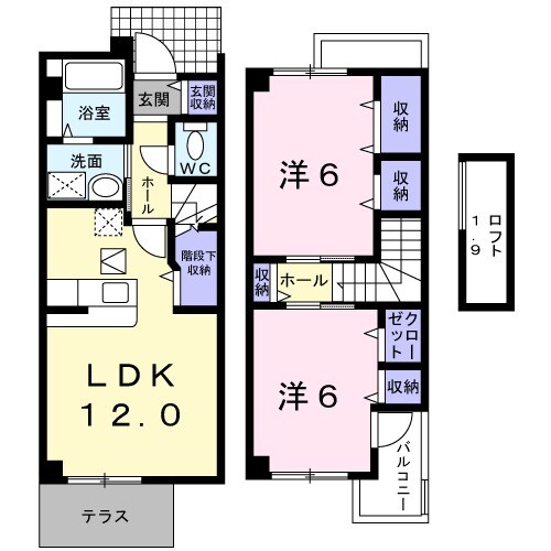 箱作駅 徒歩6分 1階の物件間取画像