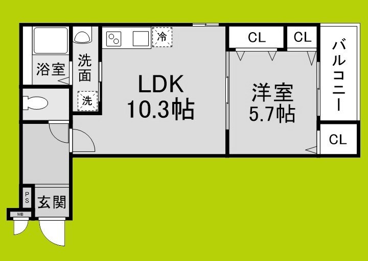 長尾駅 徒歩6分 2階の物件間取画像