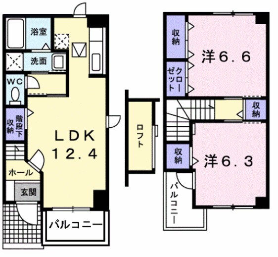 古市駅 徒歩9分 1階の物件間取画像