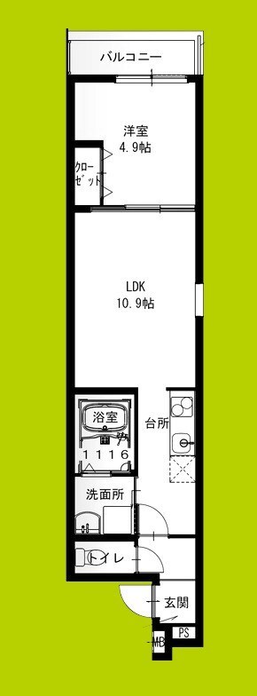 フジパレス遠里小野ウエストの物件間取画像