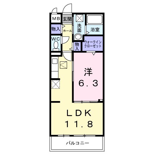 メゾンルミネ若松の物件間取画像