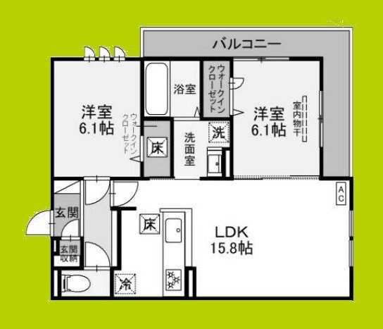 パサログランデ浜寺諏訪森IIの物件間取画像