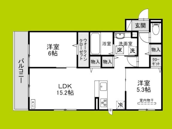 ベァーフルート長曽根の物件間取画像