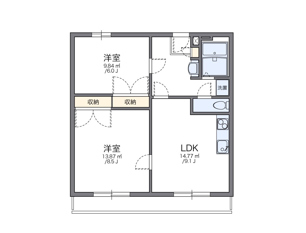 レオパレス中井町３の物件間取画像