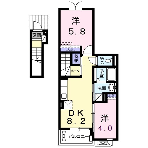 シャン・ド・フルールIII番館の物件間取画像