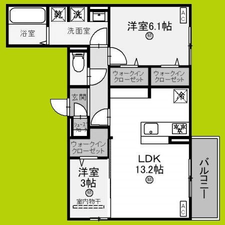 クラシスト服部天神の物件間取画像