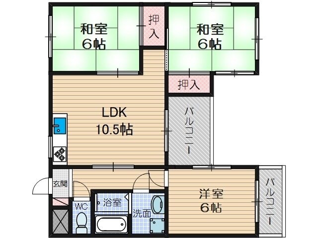 カーサフローラ玉木の物件間取画像