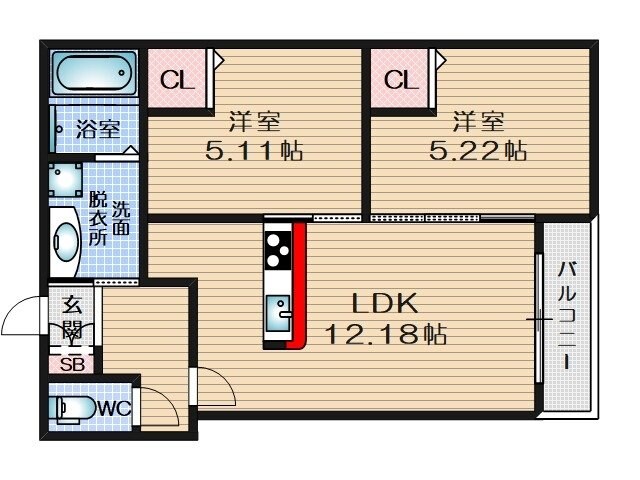 高槻市西五百住町共同住宅新築工事の物件間取画像