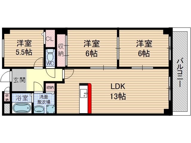 フェルザ南茨木の物件間取画像