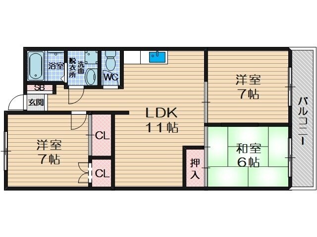 パステル新堂の物件間取画像