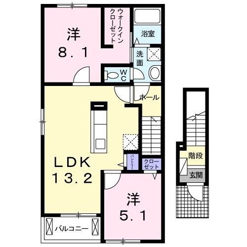 ヴィラ　ラシュレⅠの物件間取画像