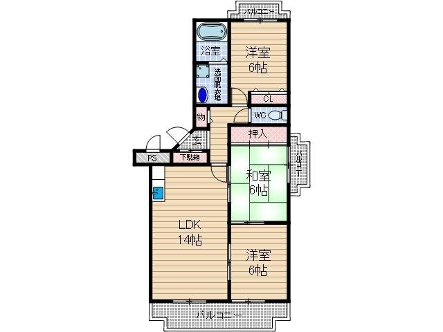 サンモール松本の物件間取画像