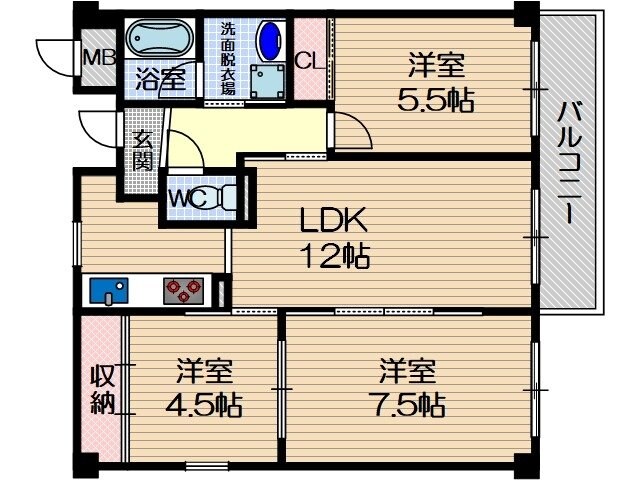 マンション・フォルツーナの物件間取画像