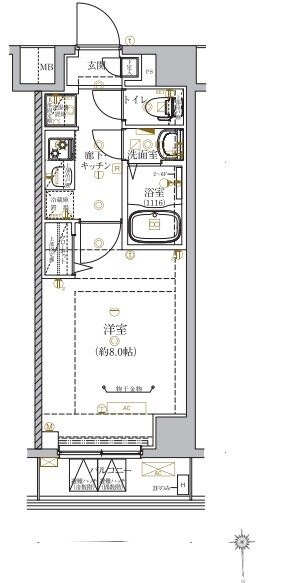 ベルシード五反野Ⅱの物件間取画像