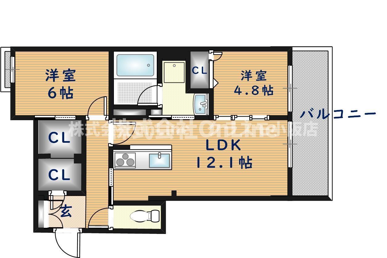 河内花園駅 徒歩11分 3階の物件間取画像