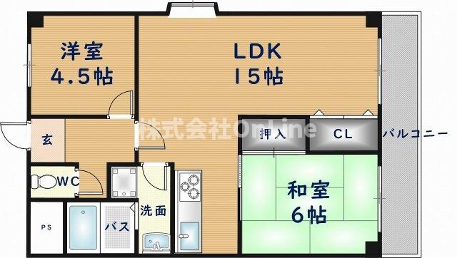 吉田第2大発マンションの物件間取画像