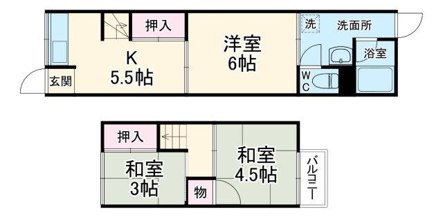 下小阪5丁目竹内貸家の物件間取画像