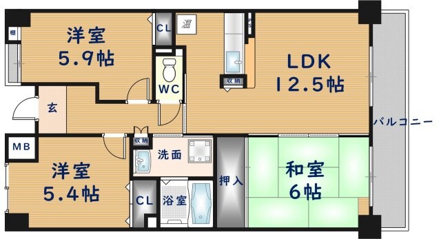 レシェンテオクノの物件間取画像