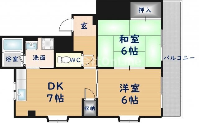 サンライフ若江東の物件間取画像