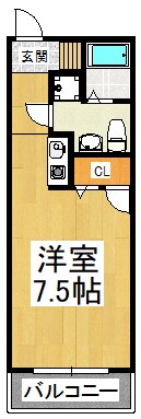 キャッスル山村Aの物件間取画像
