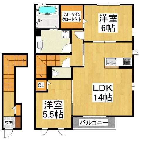 エーデル自由丘A棟の物件間取画像