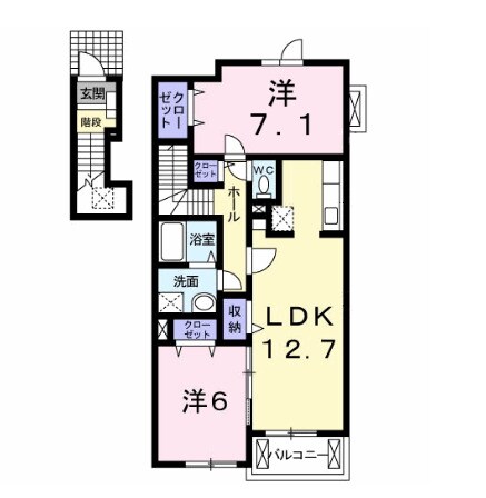 プラシードアロッジオ(三木閉)の物件間取画像