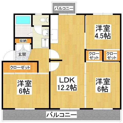 ヴィラナリー狭山3号棟の物件間取画像