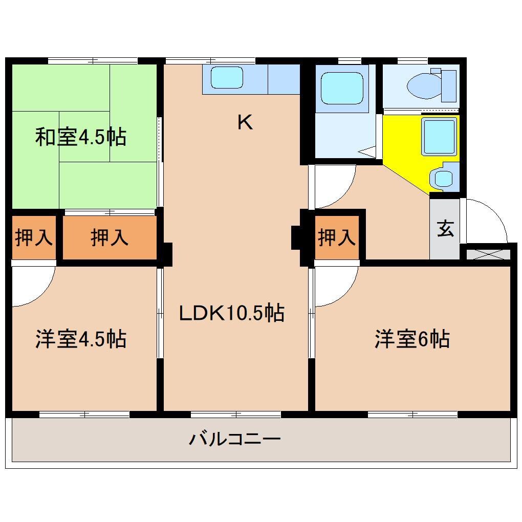 金丸マンションの物件間取画像