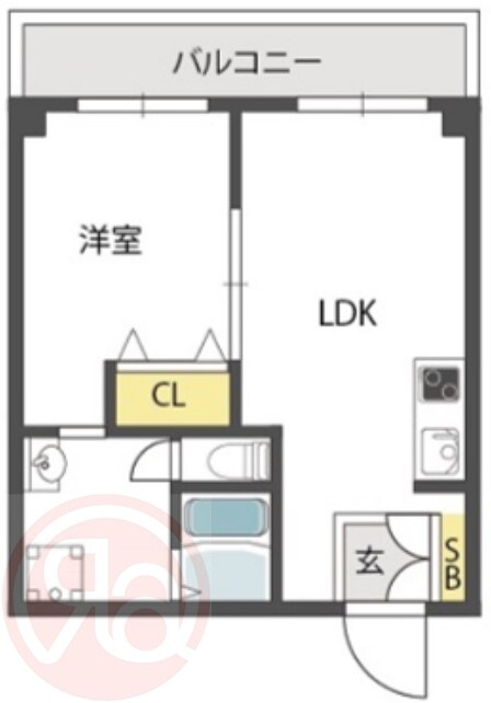 大国町池田マンションの物件間取画像