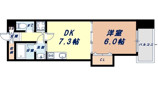 ゼフェロス南堀江の物件間取画像